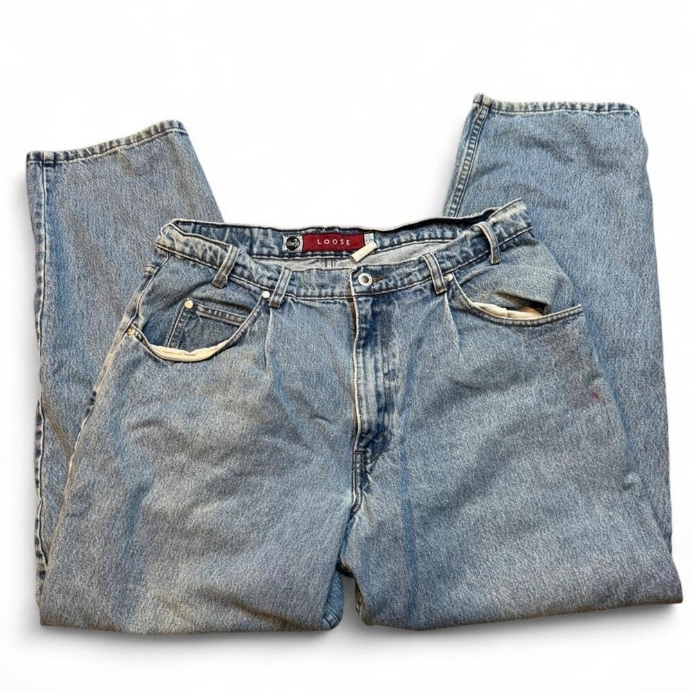 Vintage Silvertab Levi's loose denim wideleg blue jeans actual fit 34x30